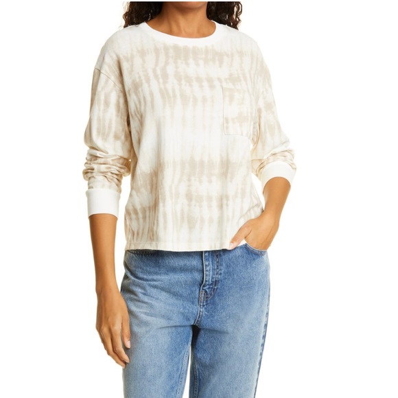 Rails Tie Dye Boxy Long Sleeve Cotton T-Shirt - Picture 1 of 4